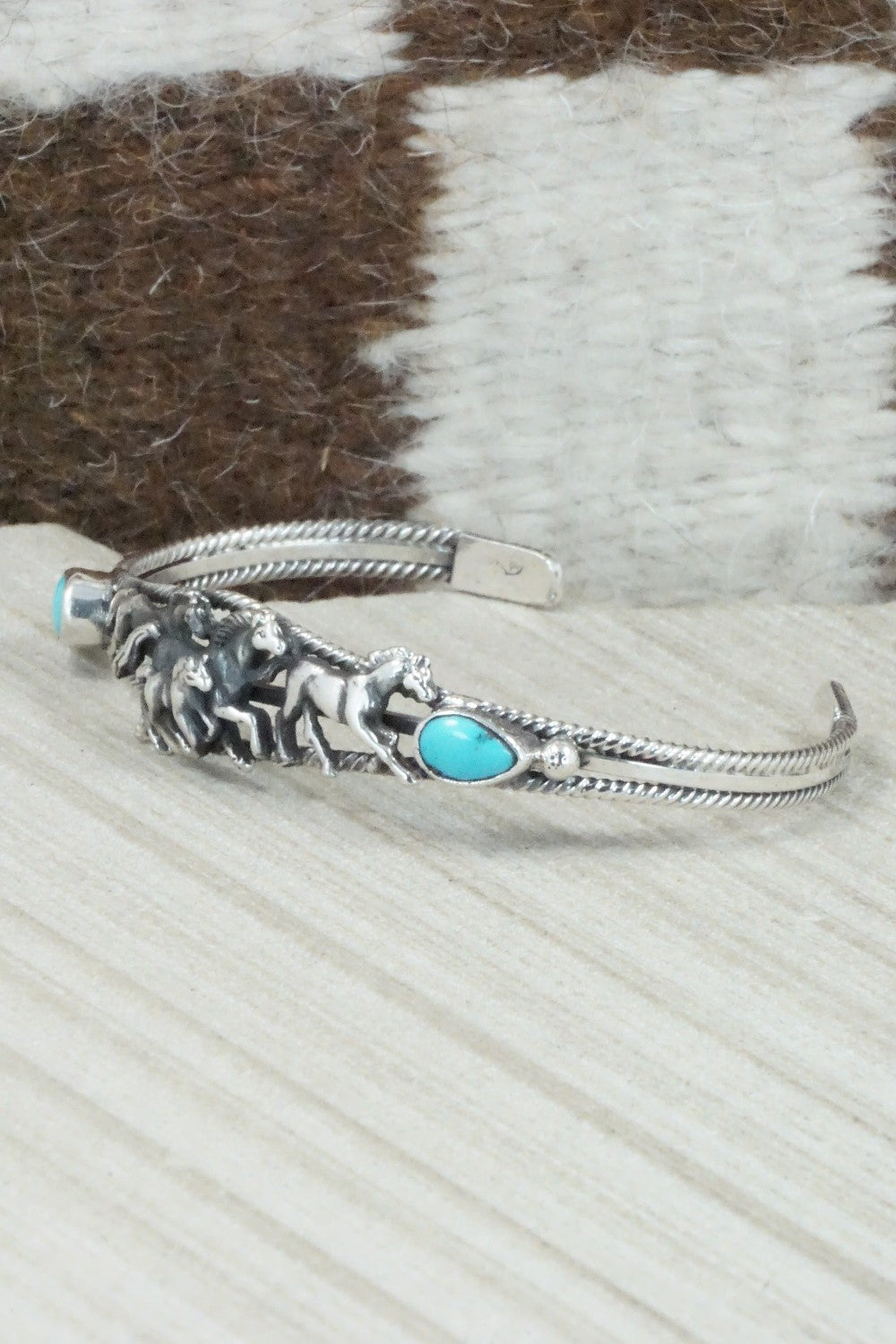 Turquoise & Sterling Silver Bracelet - Bobby Platero
