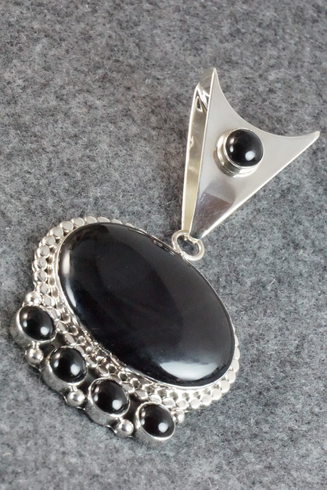Onyx & Sterling Silver Pendant - Samuel Yellowhair