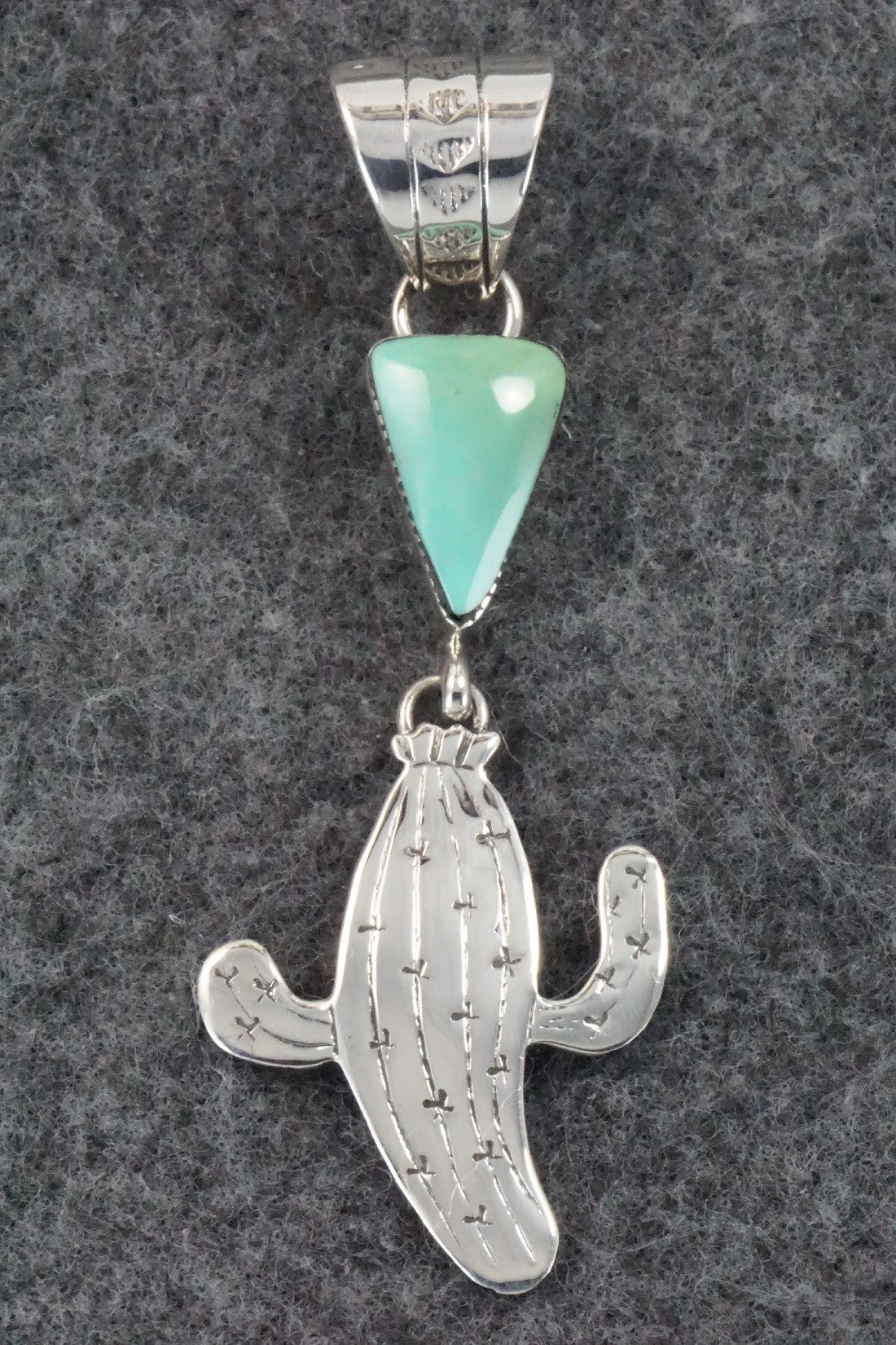 Turquoise & Sterling Silver Pendant - Sonyei Cohoe