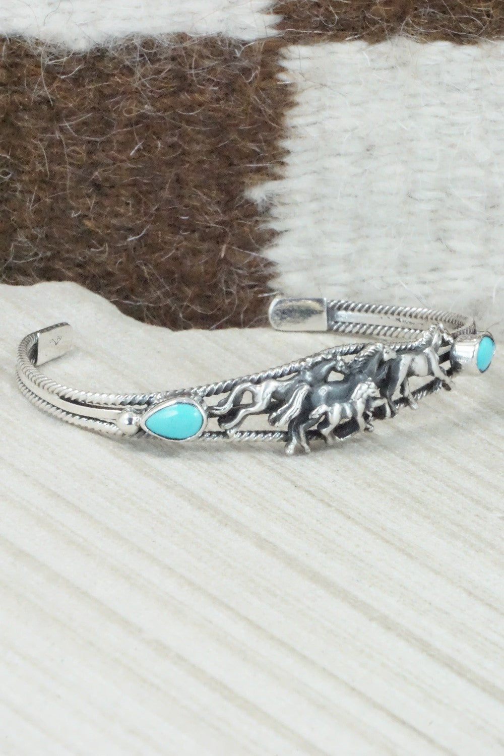 Turquoise & Sterling Silver Bracelet - Bobby Platero
