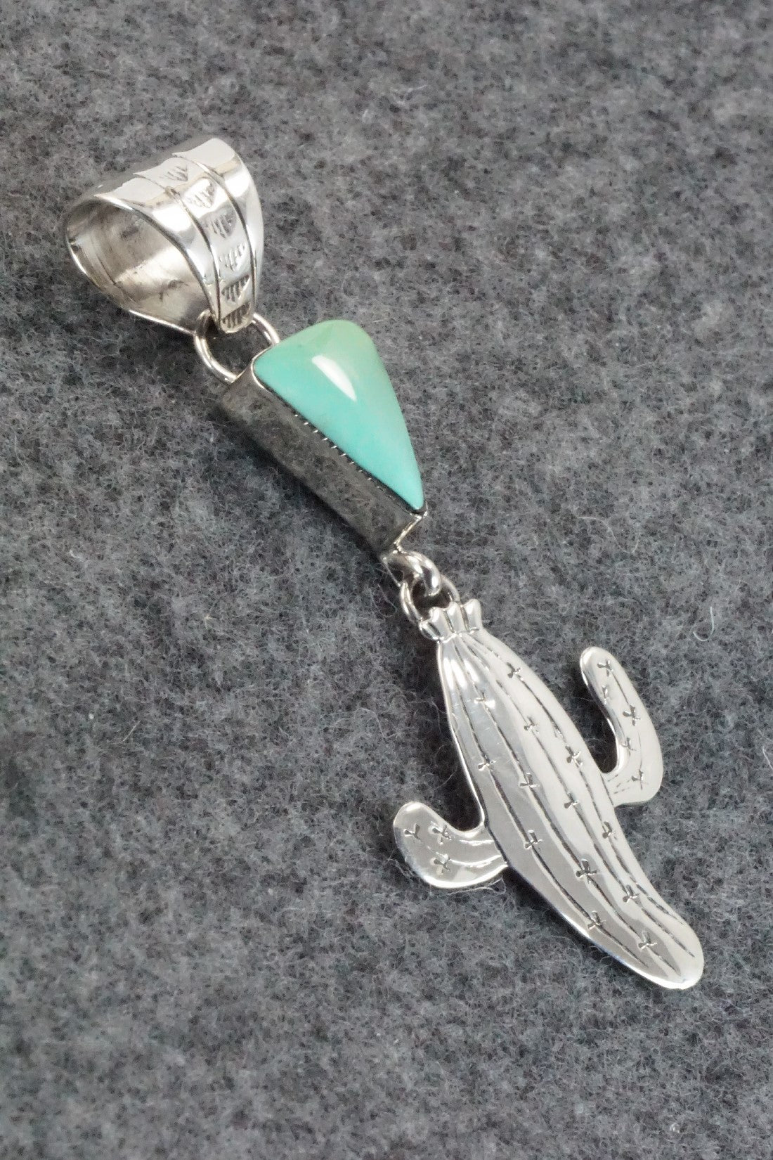 Turquoise & Sterling Silver Pendant - Sonyei Cohoe