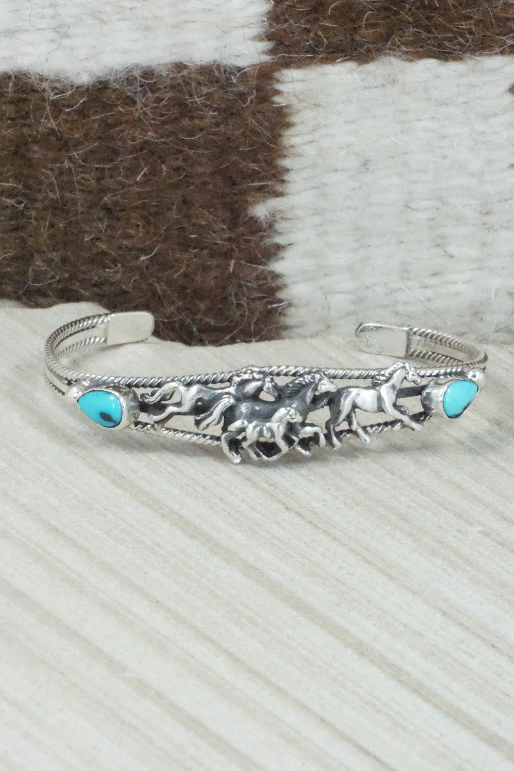 Turquoise & Sterling Silver Bracelet - Bobby Platero