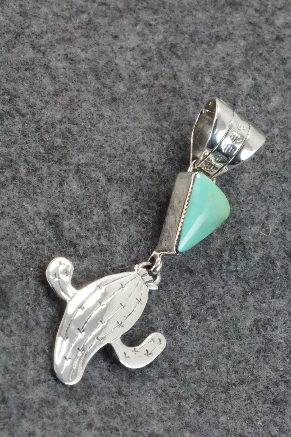 Turquoise & Sterling Silver Pendant - Sonyei Cohoe