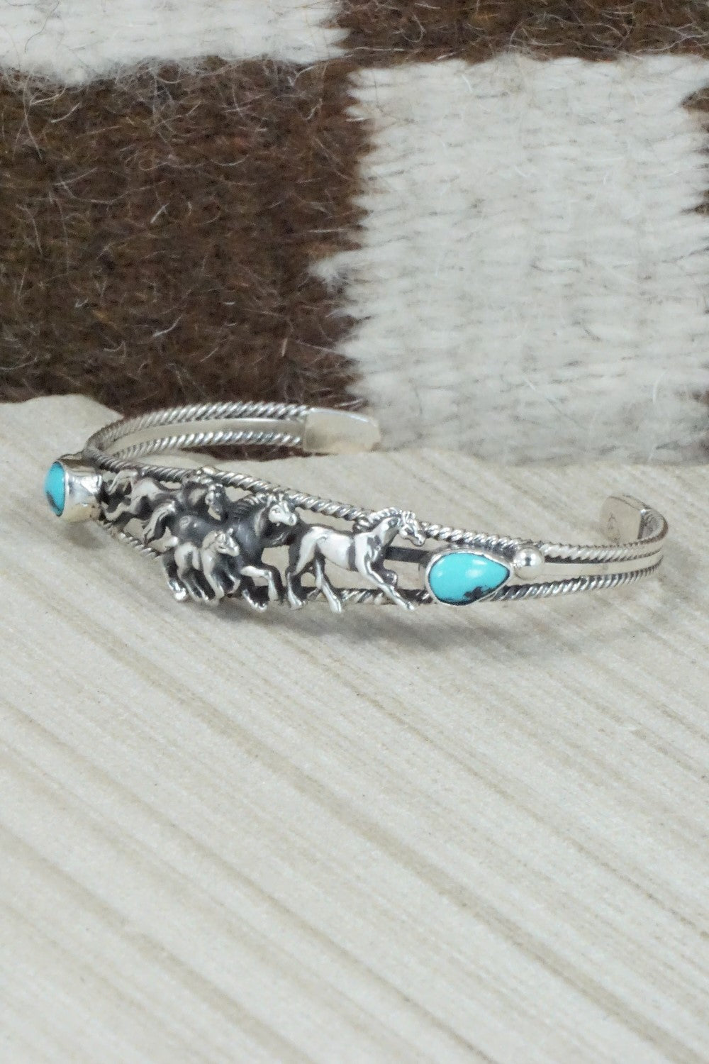 Turquoise & Sterling Silver Bracelet - Bobby Platero