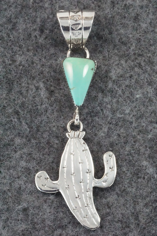 Turquoise & Sterling Silver Pendant - Sonyei Cohoe