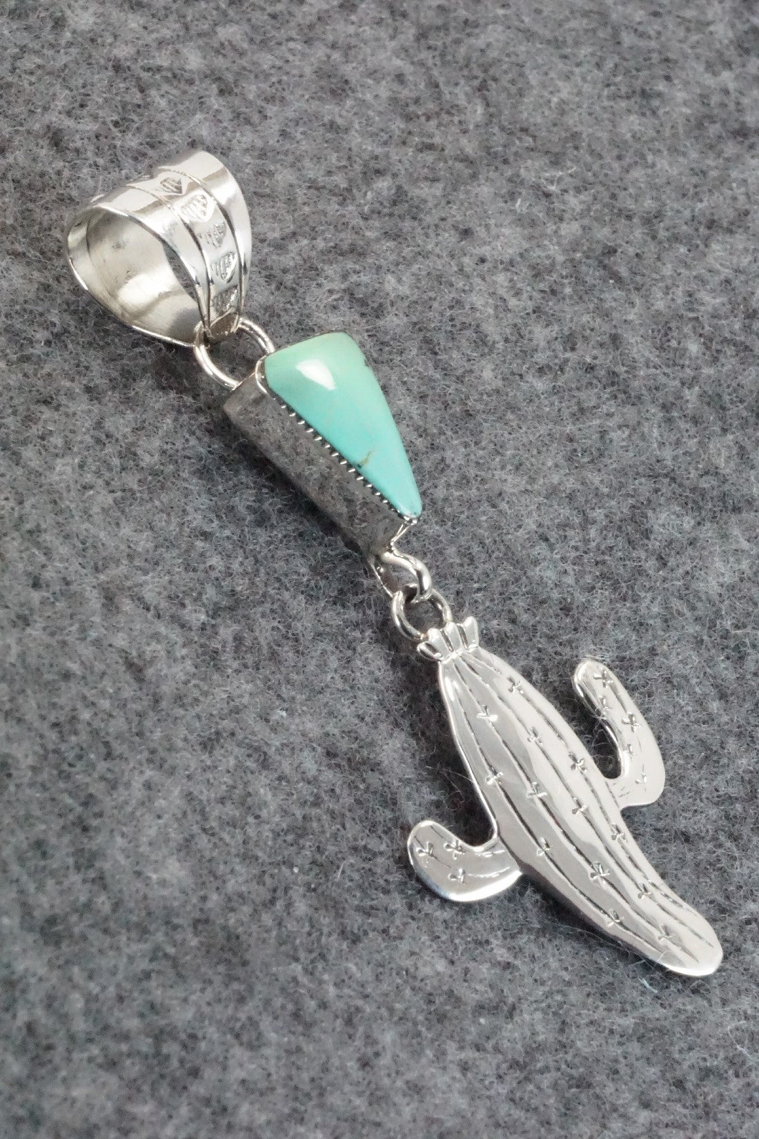 Turquoise & Sterling Silver Pendant - Sonyei Cohoe