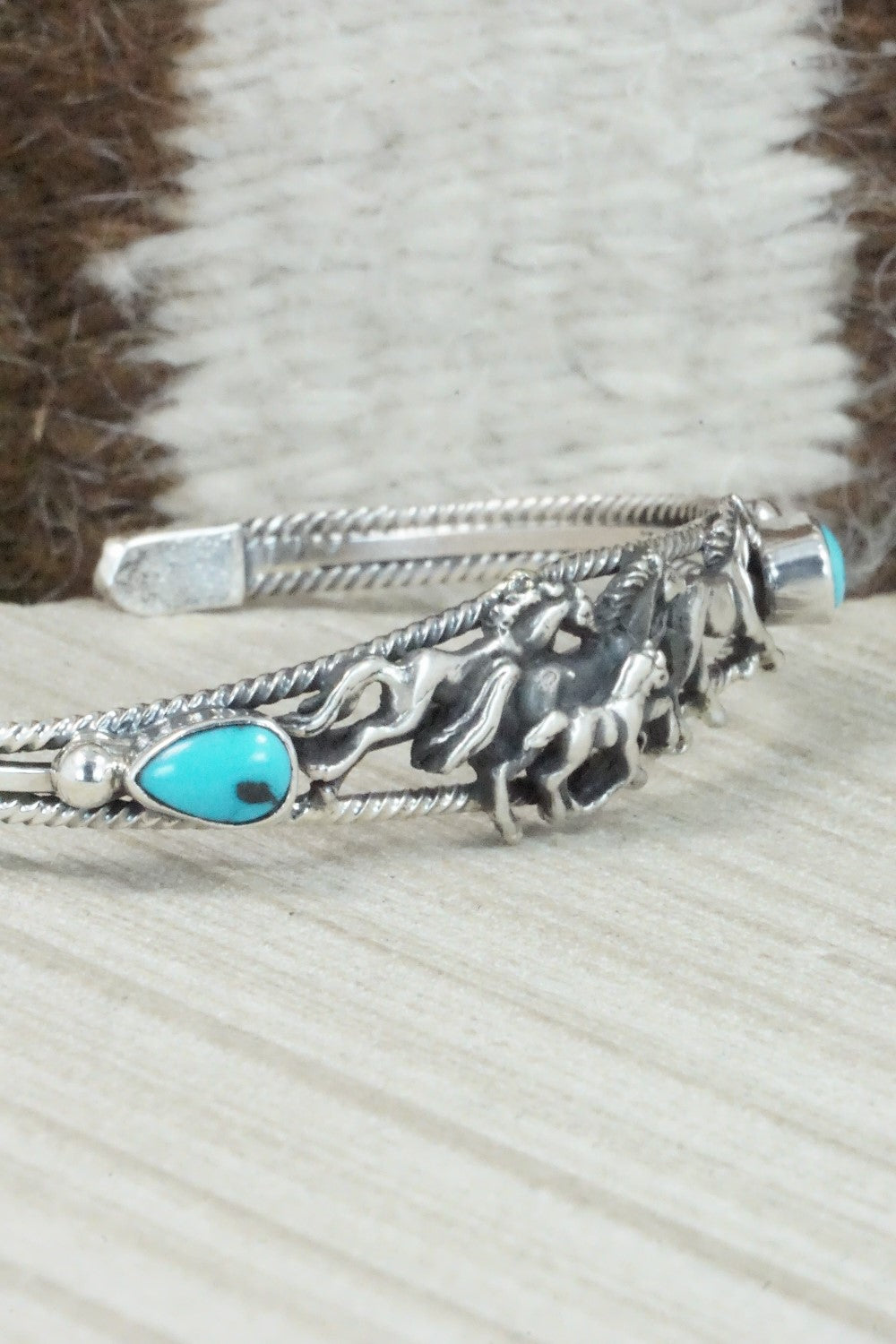 Turquoise & Sterling Silver Bracelet - Bobby Platero