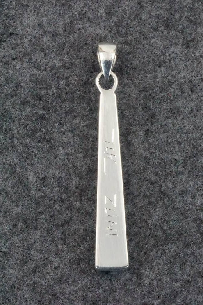 Turquoise & Sterling Silver Inlay Pendant - MaDerral Kallestewa