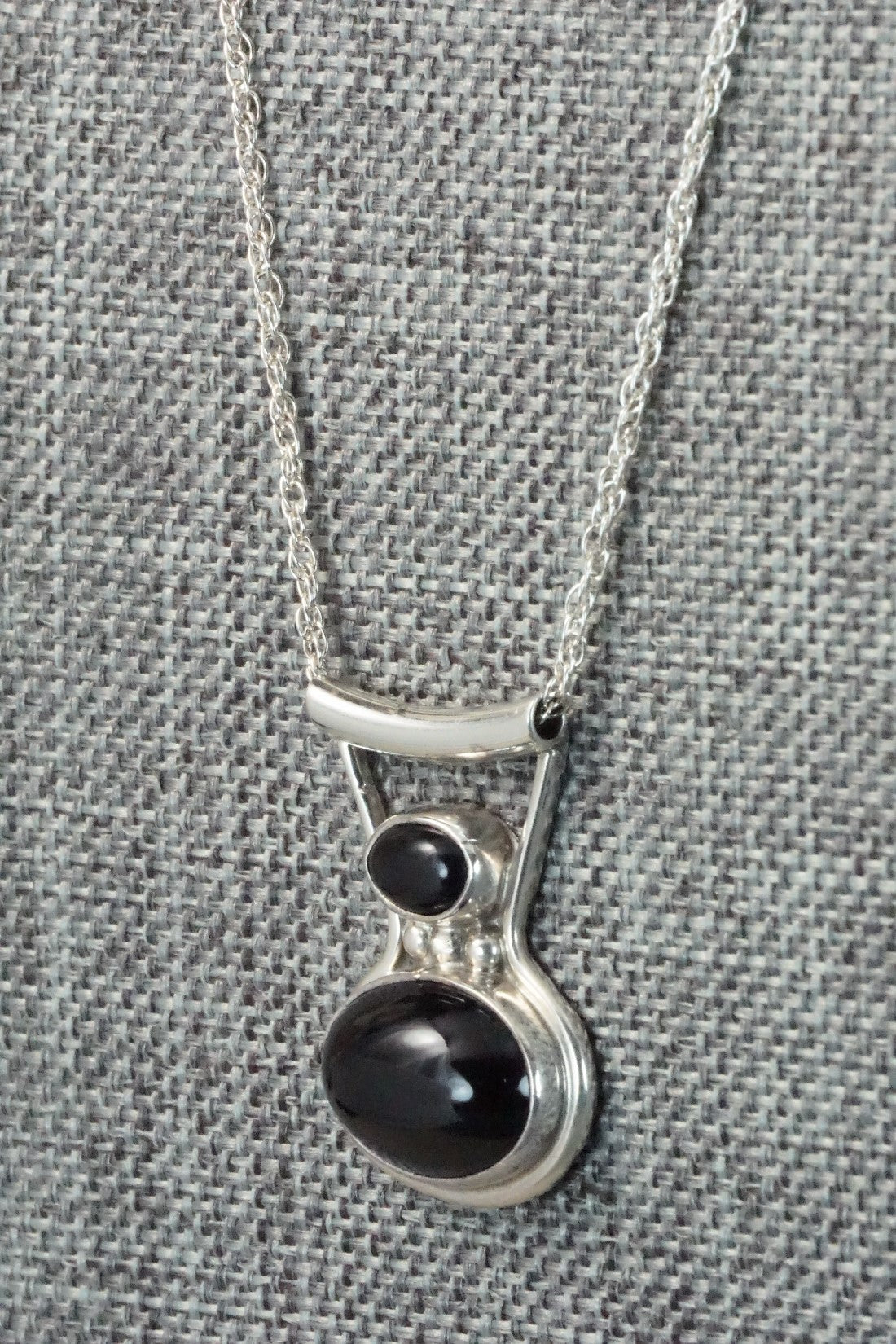 Onyx & Sterling Silver Necklace - Sharon McCarthy