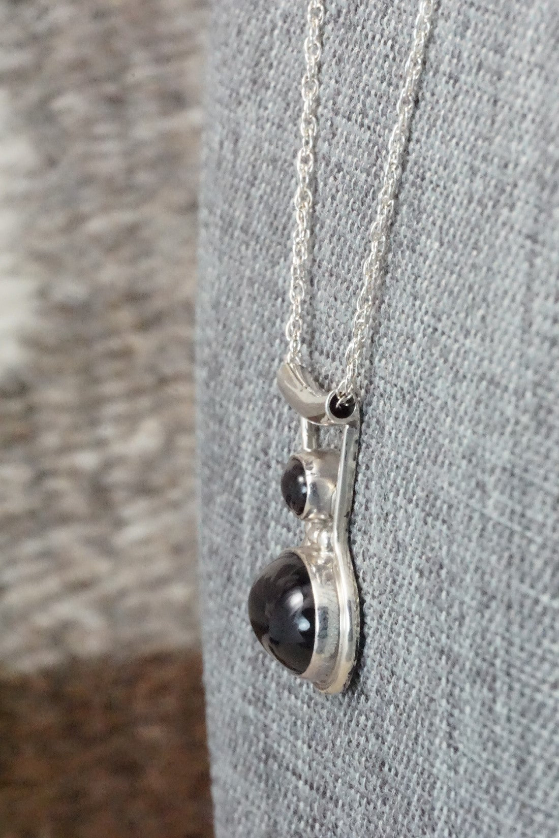 Onyx & Sterling Silver Necklace - Sharon McCarthy