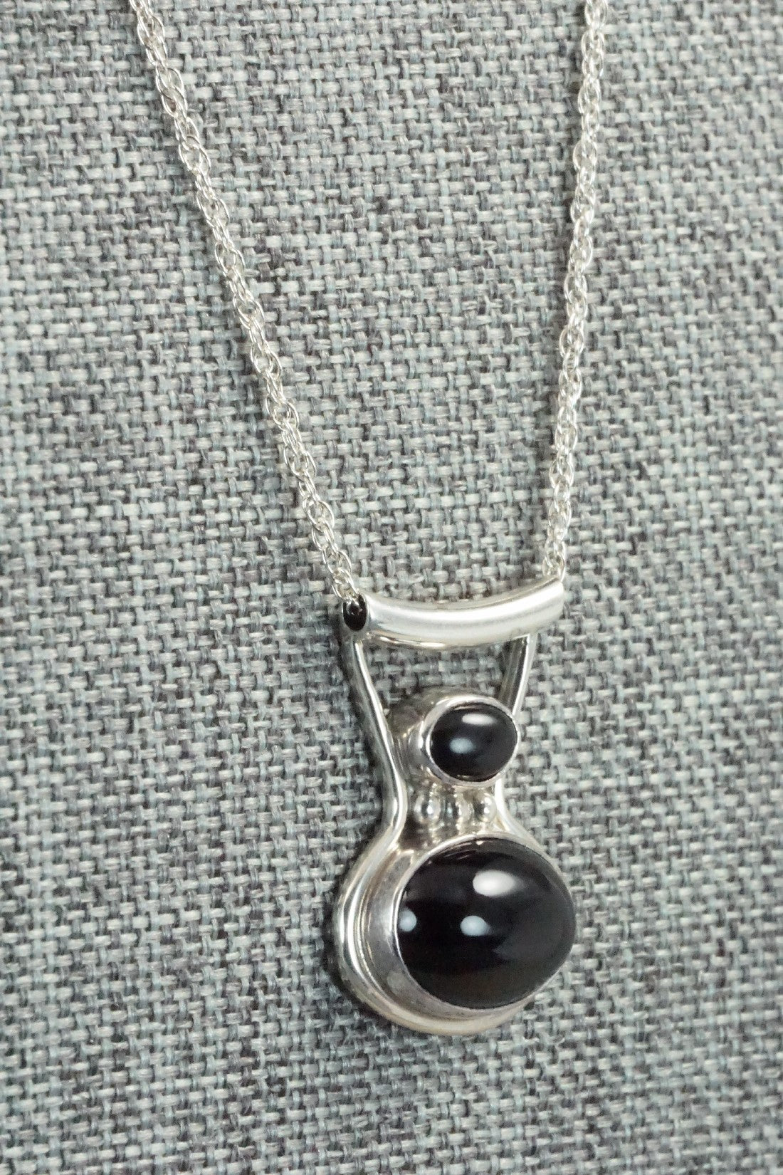 Onyx & Sterling Silver Necklace - Sharon McCarthy