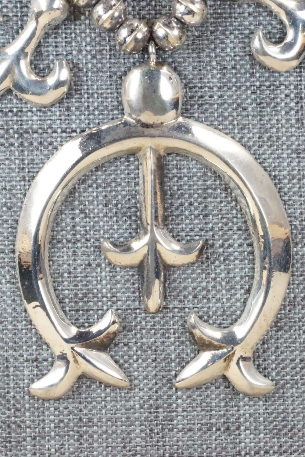 Sterling Silver Squash Blossom Necklace and Earrings - Navajo