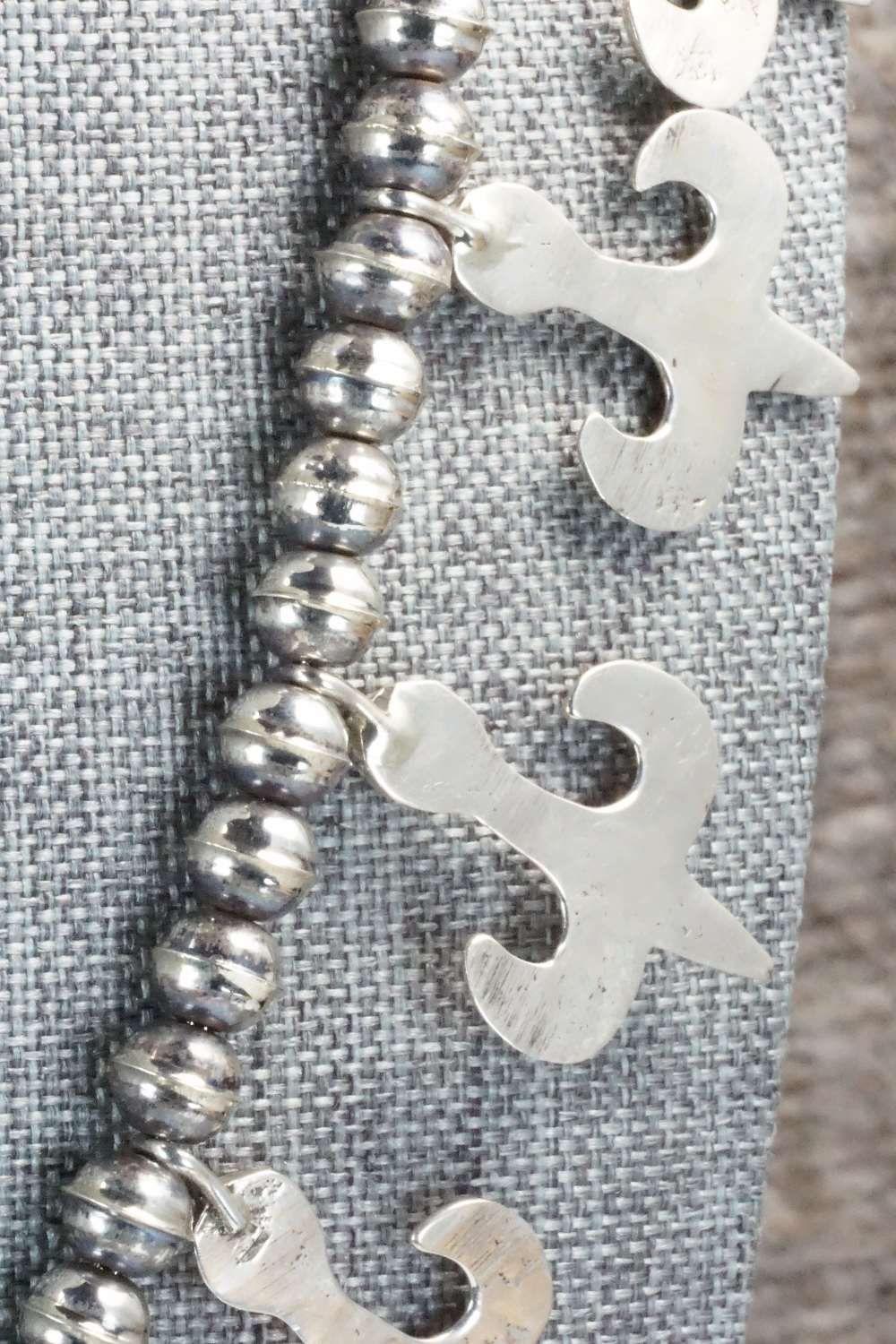 Sterling Silver Squash Blossom Necklace and Earrings - Navajo
