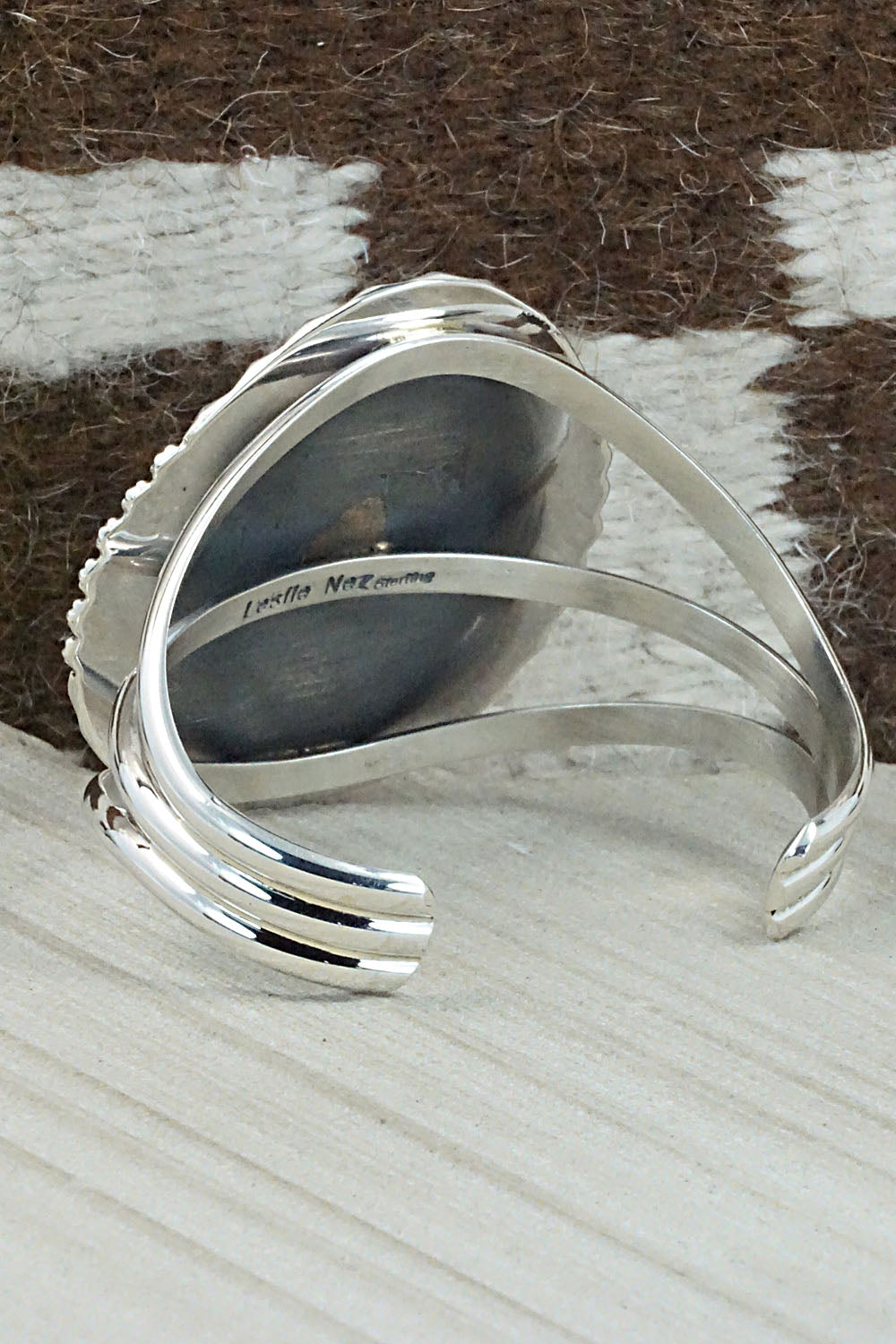 Turquoise & Sterling Silver Bracelet - Leslie Nez