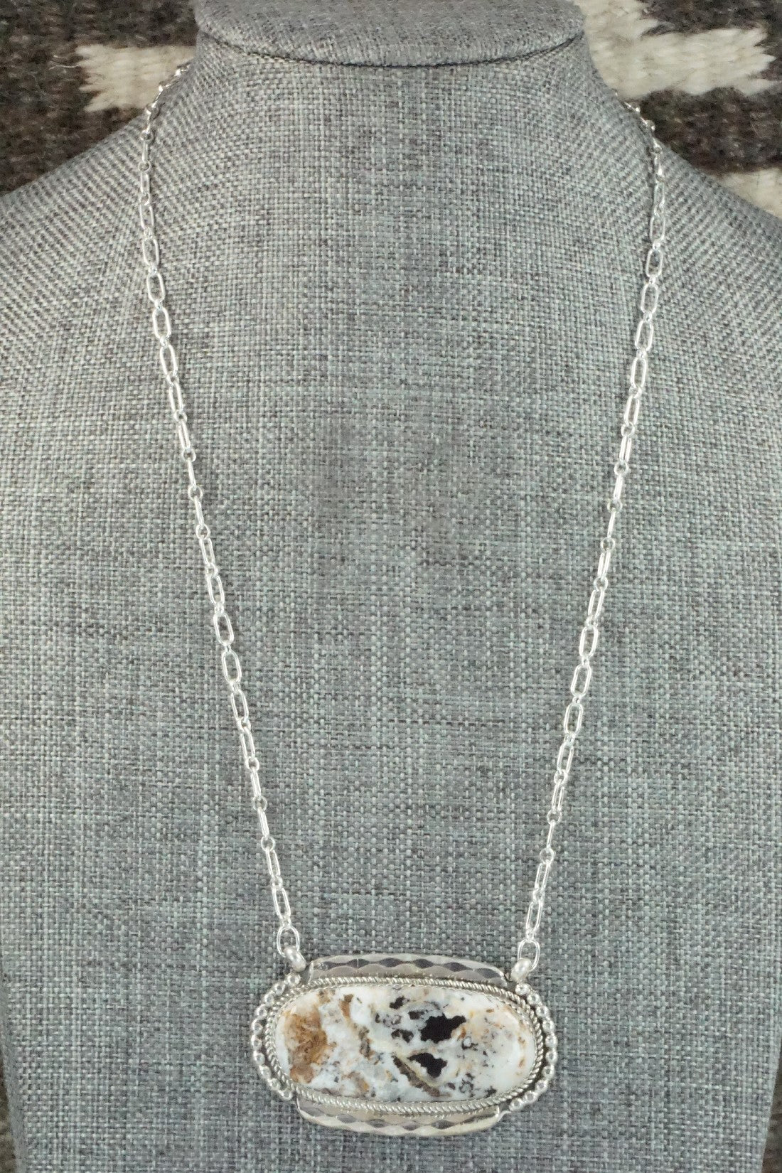 White Buffalo and Sterling Silver Necklace - Kenny Calavaza