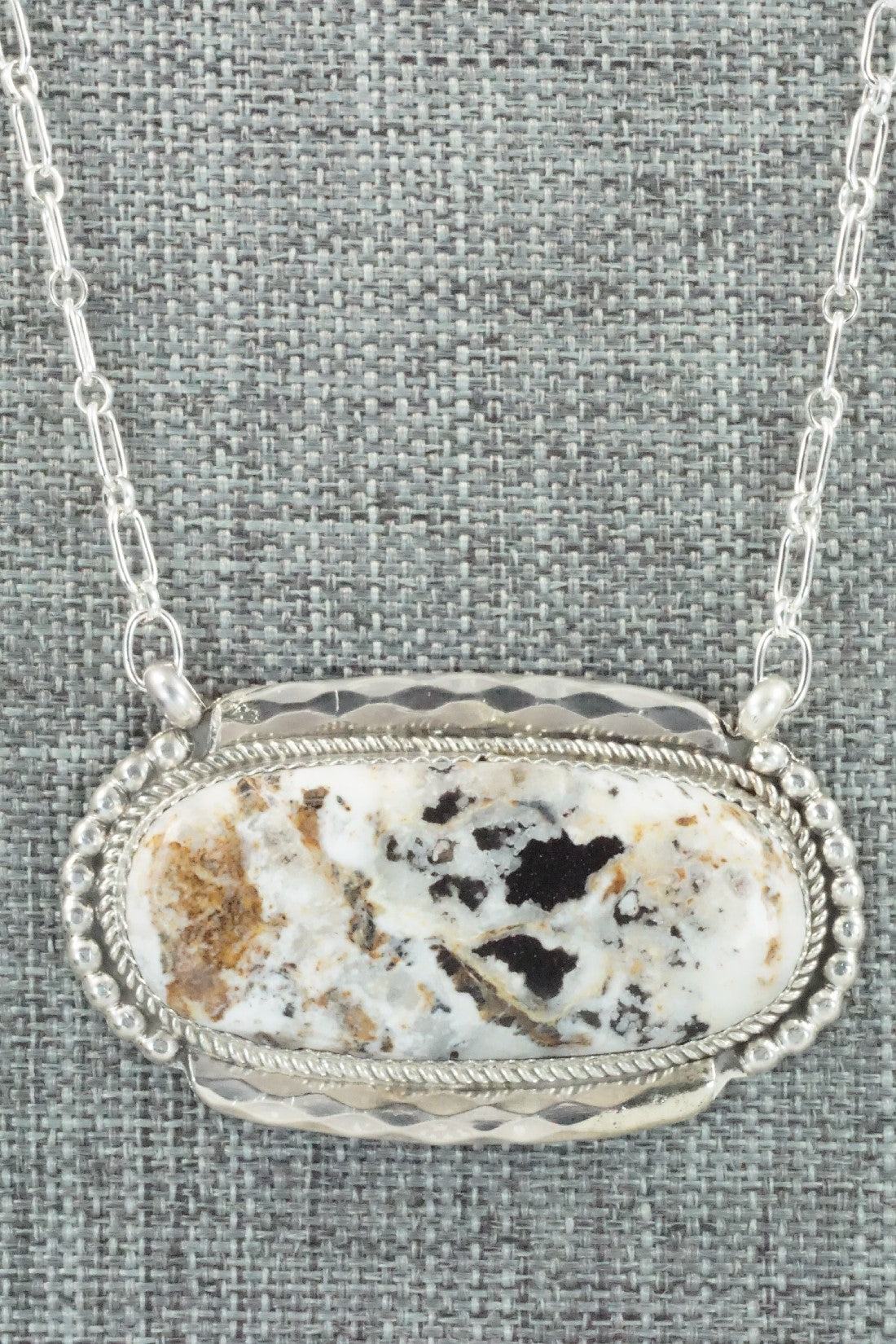 White Buffalo and Sterling Silver Necklace - Kenny Calavaza