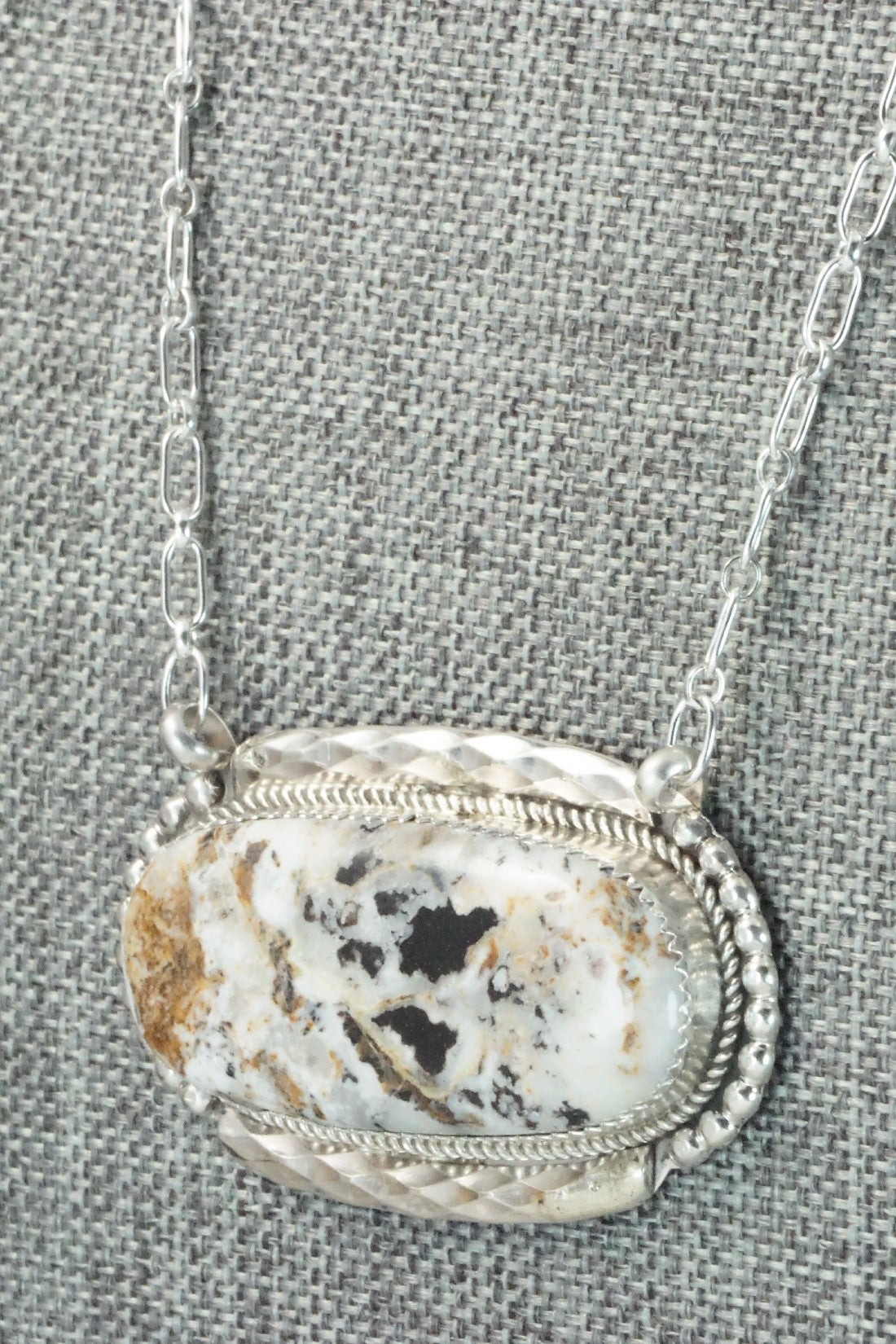 White Buffalo and Sterling Silver Necklace - Kenny Calavaza