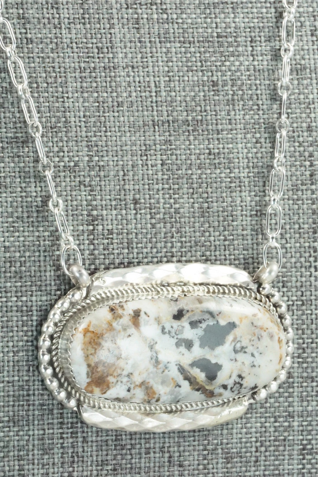 White Buffalo and Sterling Silver Necklace - Kenny Calavaza