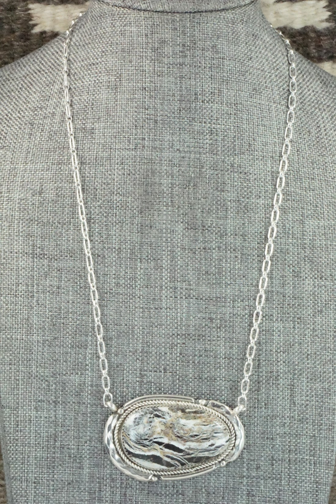 White Buffalo and Sterling Silver Necklace - Kenny Calavaza