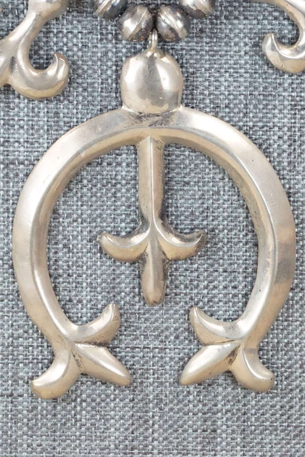 Sterling Silver Squash Blossom and Earrings Set - Navajo
