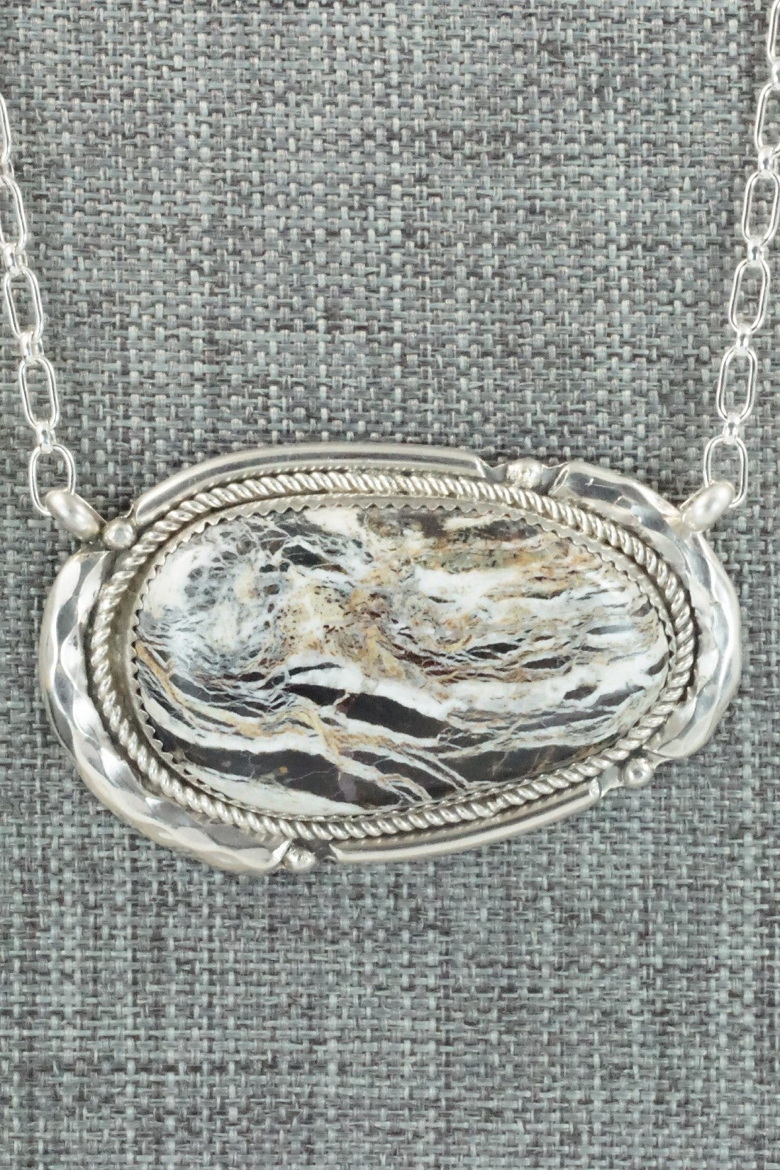 White Buffalo and Sterling Silver Necklace - Kenny Calavaza