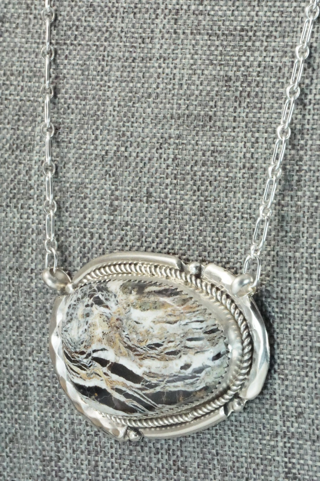 White Buffalo and Sterling Silver Necklace - Kenny Calavaza