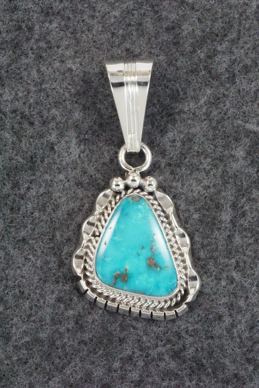 Turquoise & Sterling Silver Pendant - Samuel Yellowhair