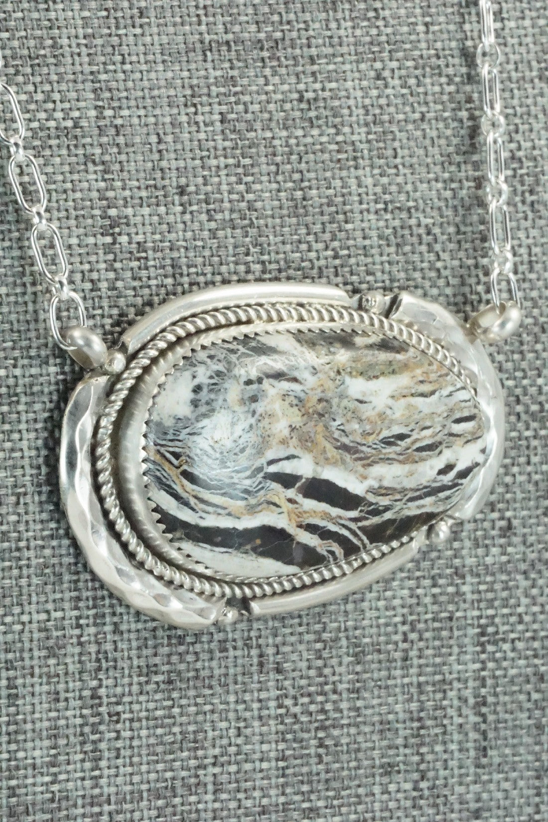 White Buffalo and Sterling Silver Necklace - Kenny Calavaza