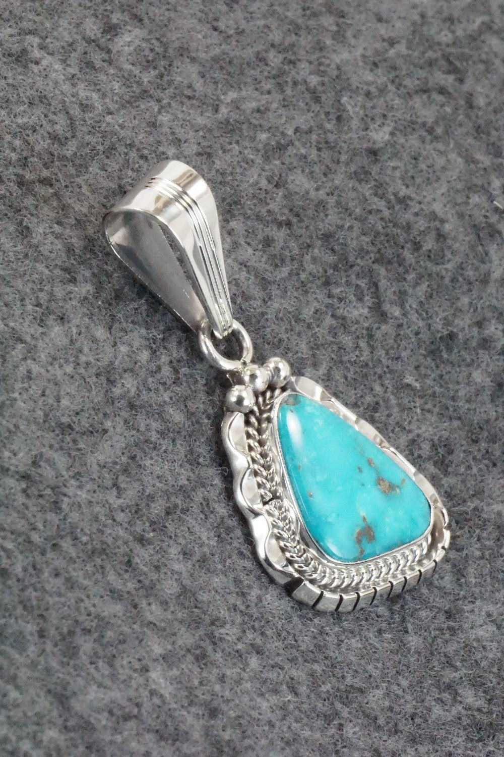 Turquoise & Sterling Silver Pendant - Samuel Yellowhair