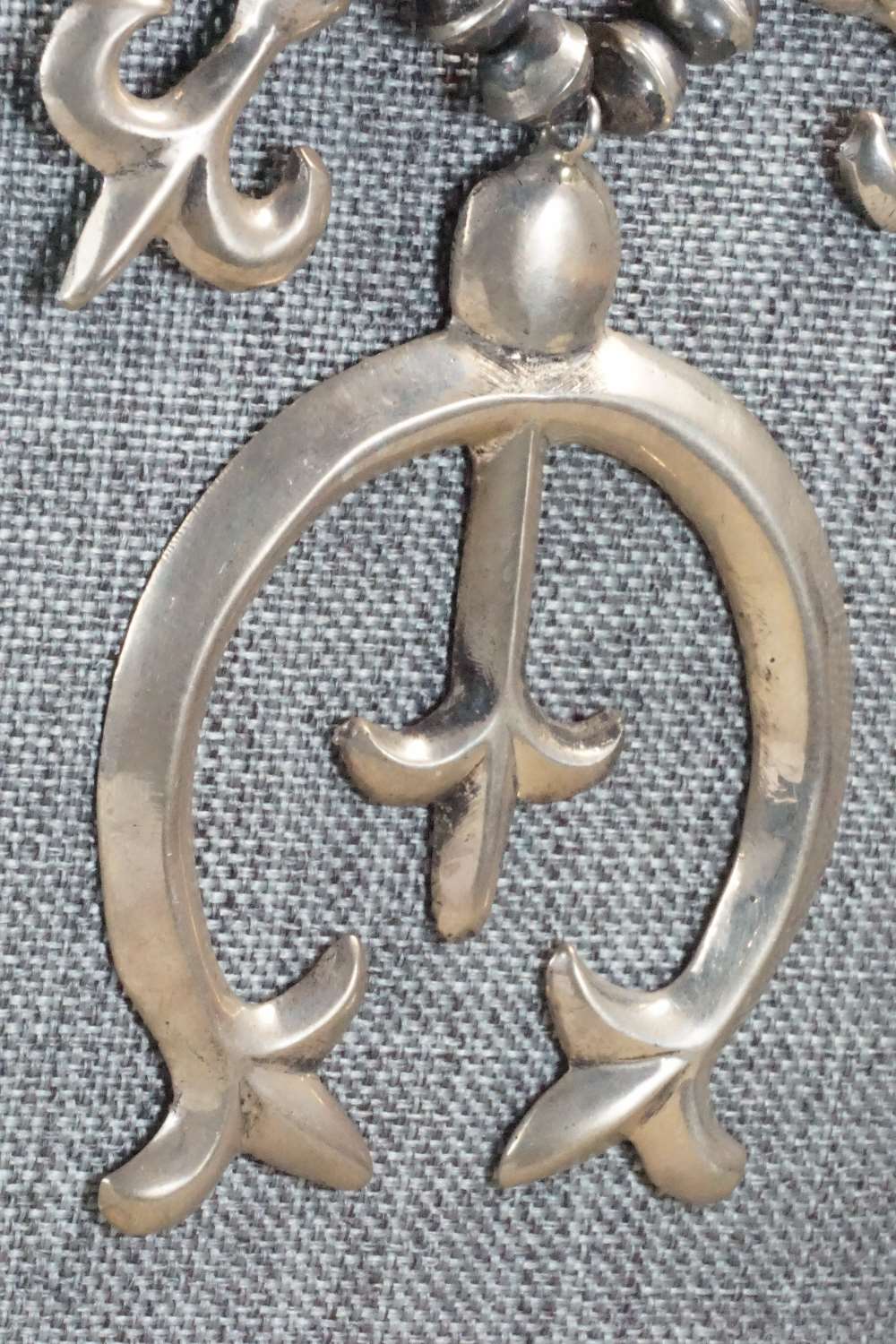Sterling Silver Squash Blossom and Earrings Set - Navajo