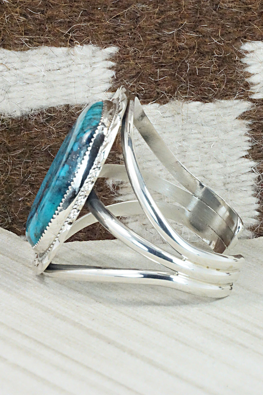 Turquoise & Sterling Silver Bracelet - Leslie Nez