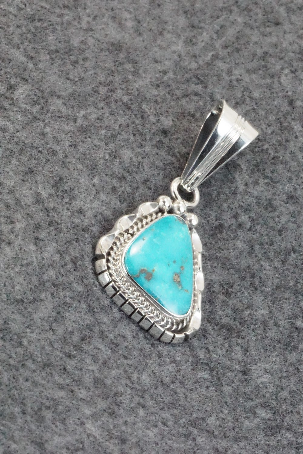 Turquoise & Sterling Silver Pendant - Samuel Yellowhair