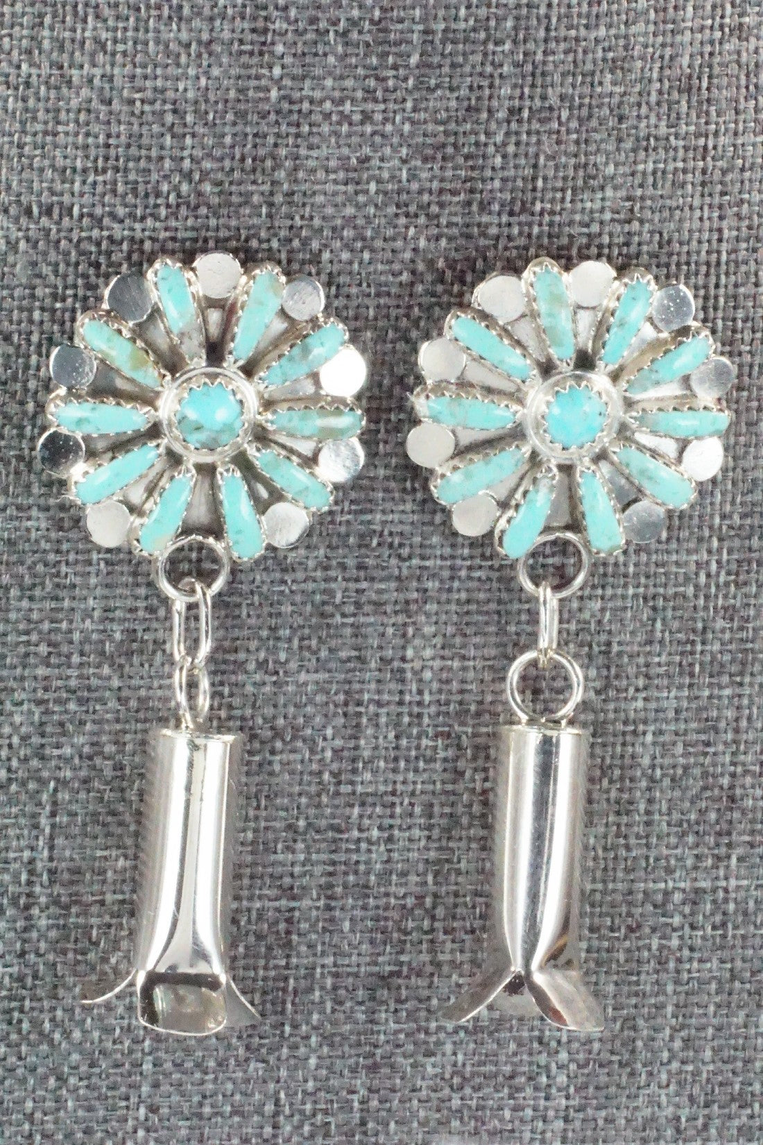 Turquoise & Sterling Silver Earrings - Lavell Byjoe