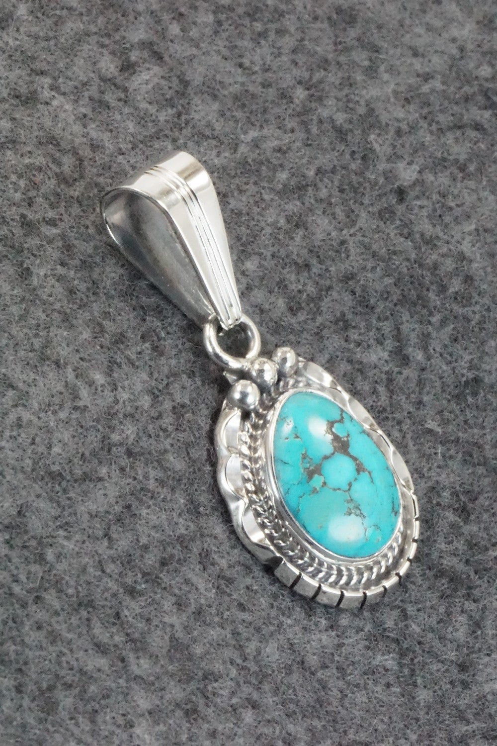 Turquoise & Sterling Silver Pendant - Samuel Yellowhair