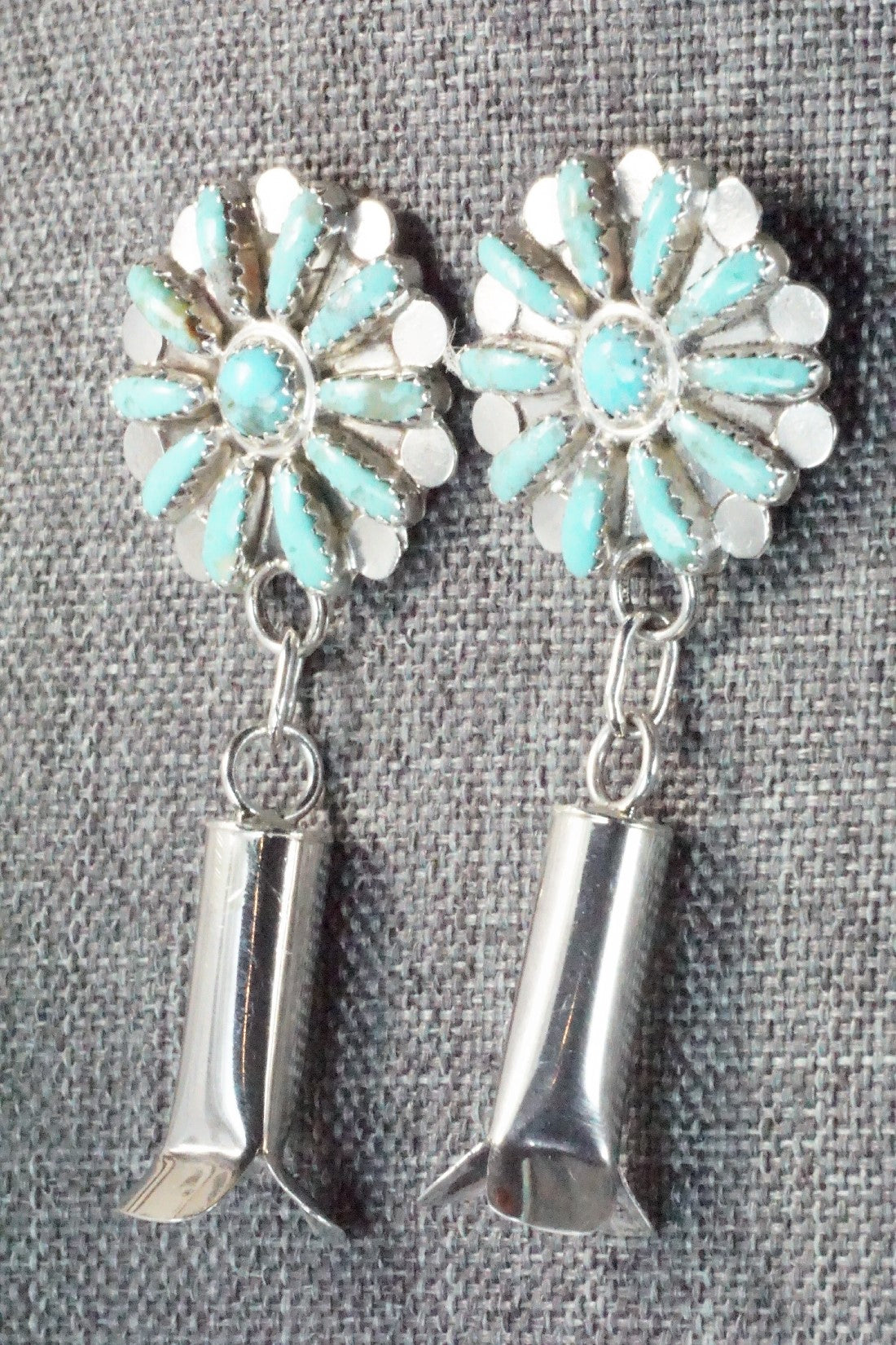 Turquoise & Sterling Silver Earrings - Lavell Byjoe