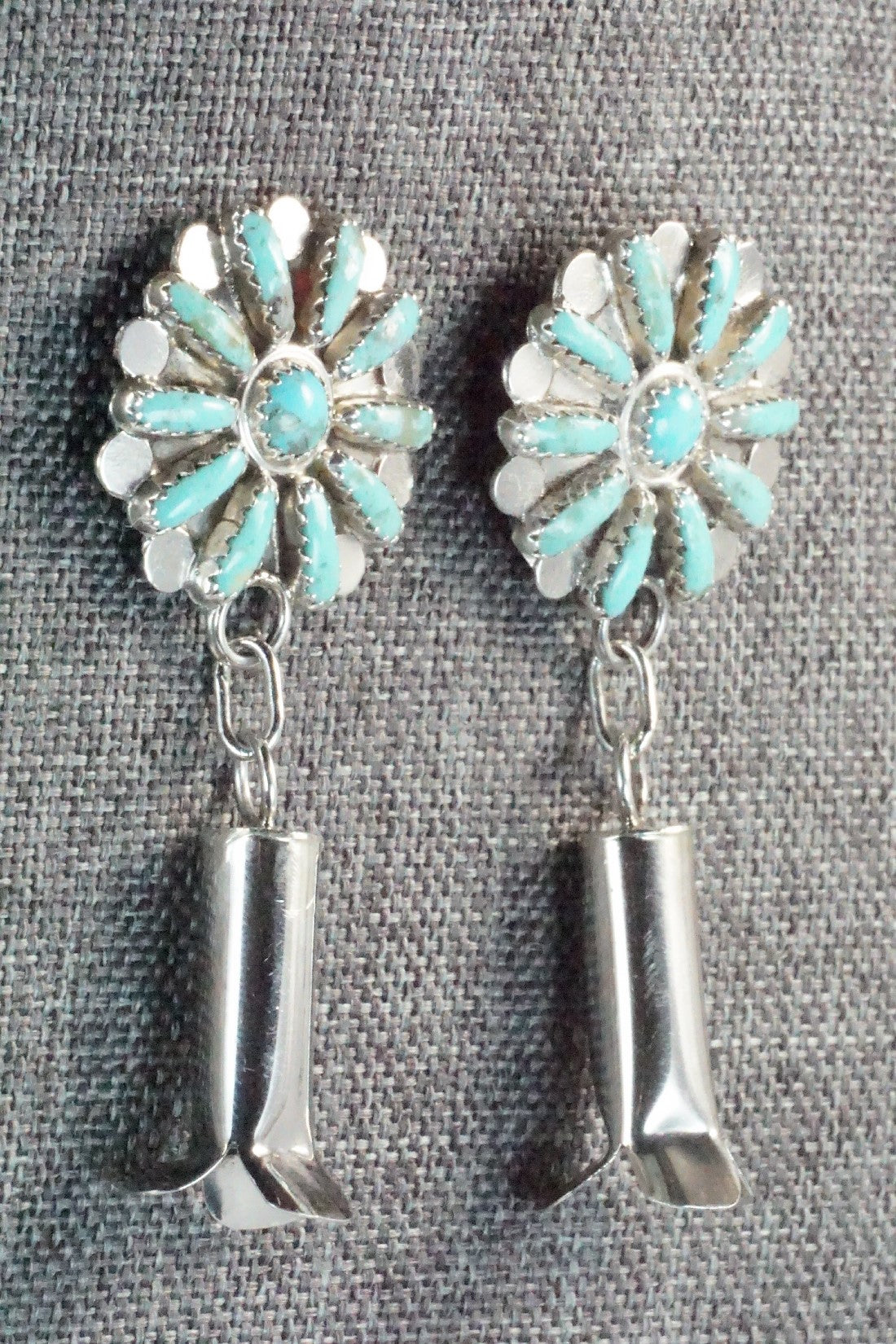 Turquoise & Sterling Silver Earrings - Lavell Byjoe
