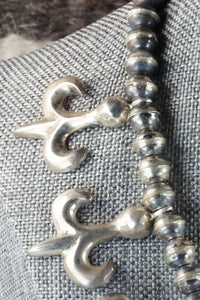 Sterling Silver Squash Blossom Necklace and Earrings - Navajo