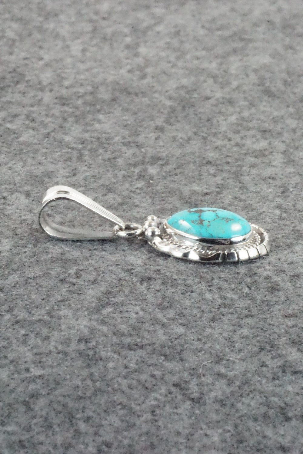 Turquoise & Sterling Silver Pendant - Samuel Yellowhair
