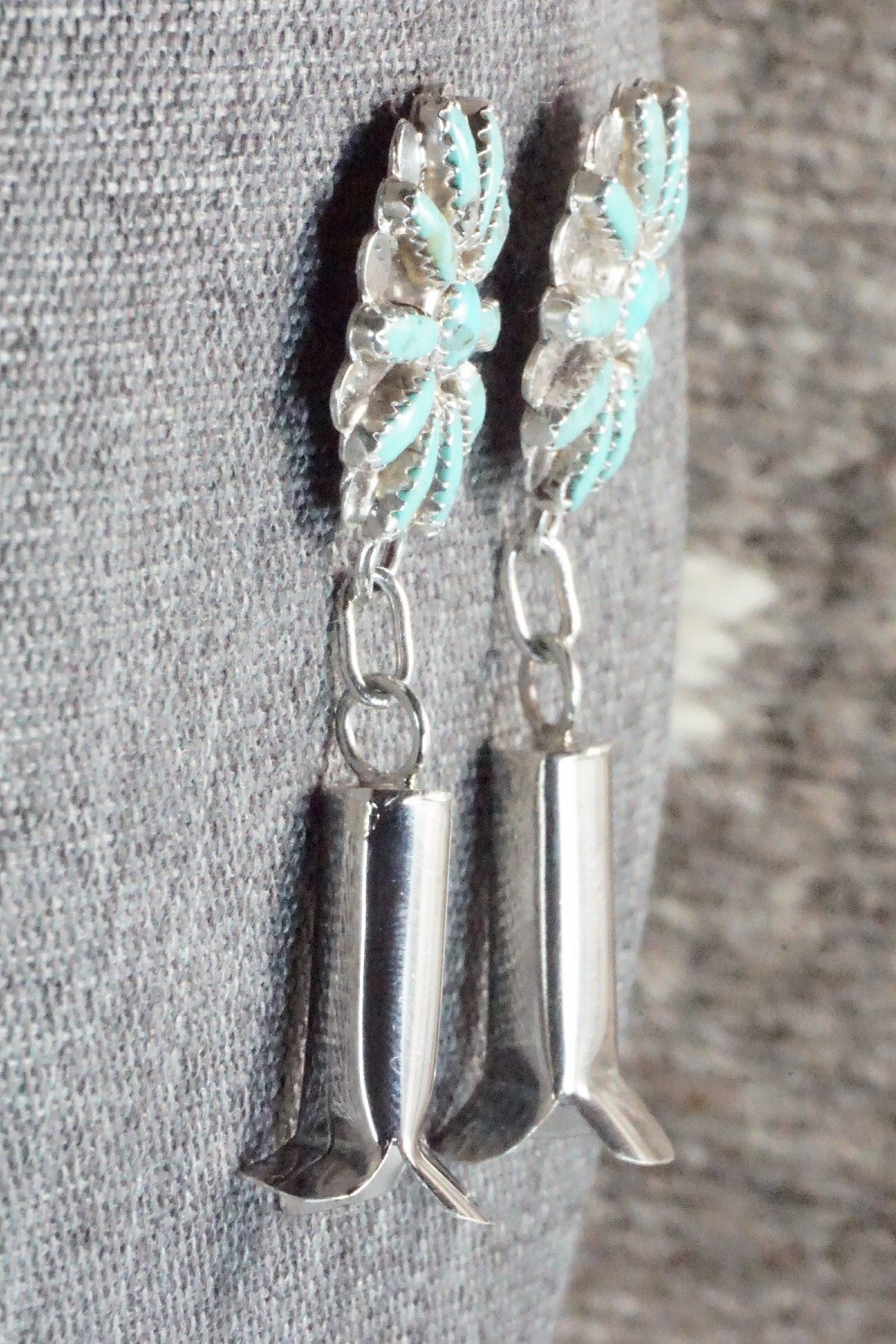 Turquoise & Sterling Silver Earrings - Lavell Byjoe