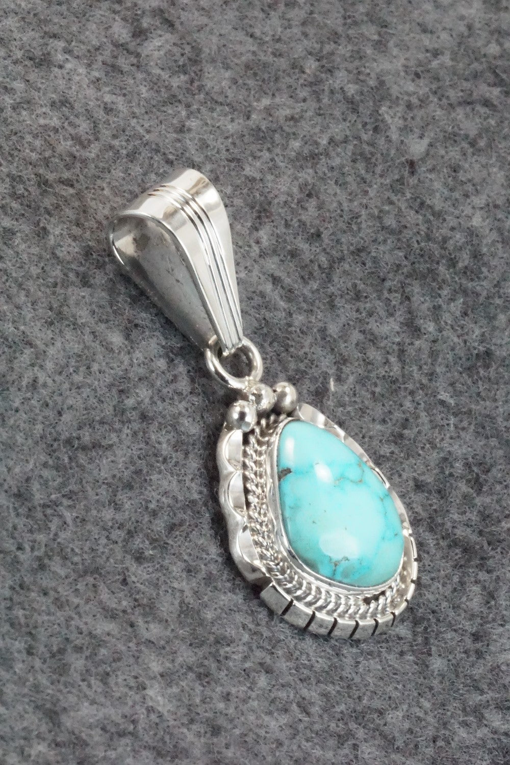 Turquoise & Sterling Silver Pendant - Samuel Yellowhair