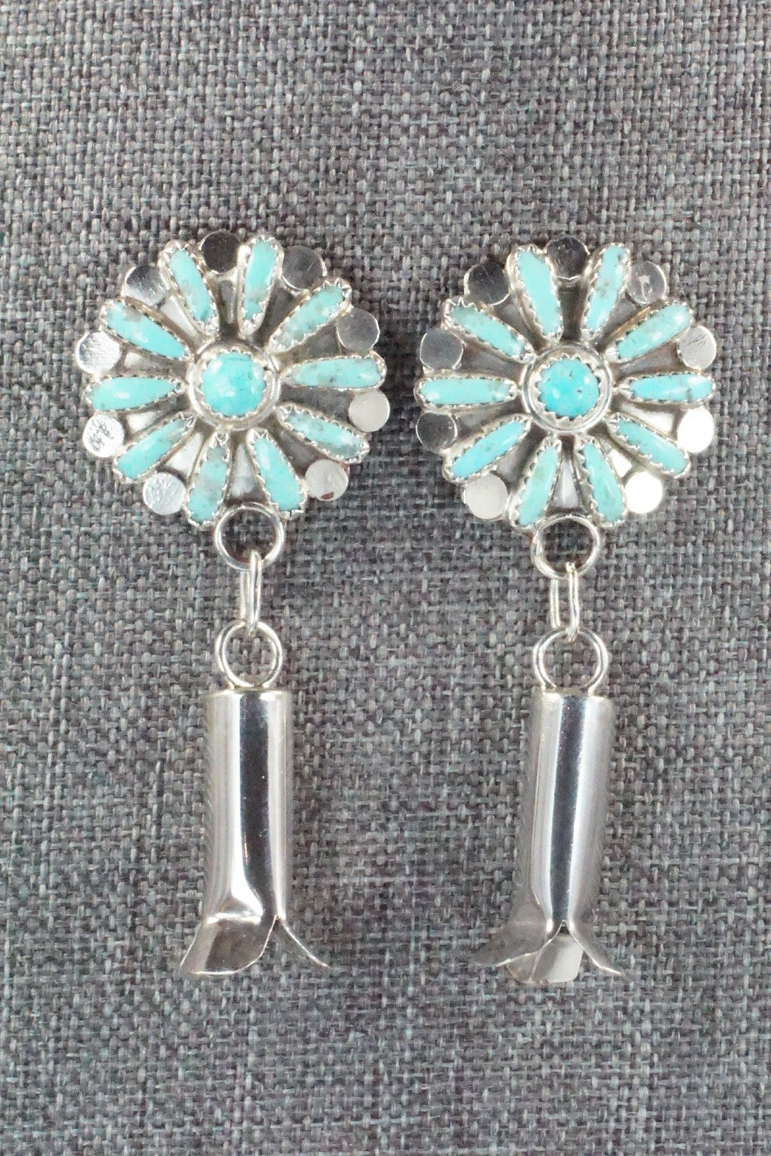 Turquoise & Sterling Silver Earrings - Lavell Byjoe