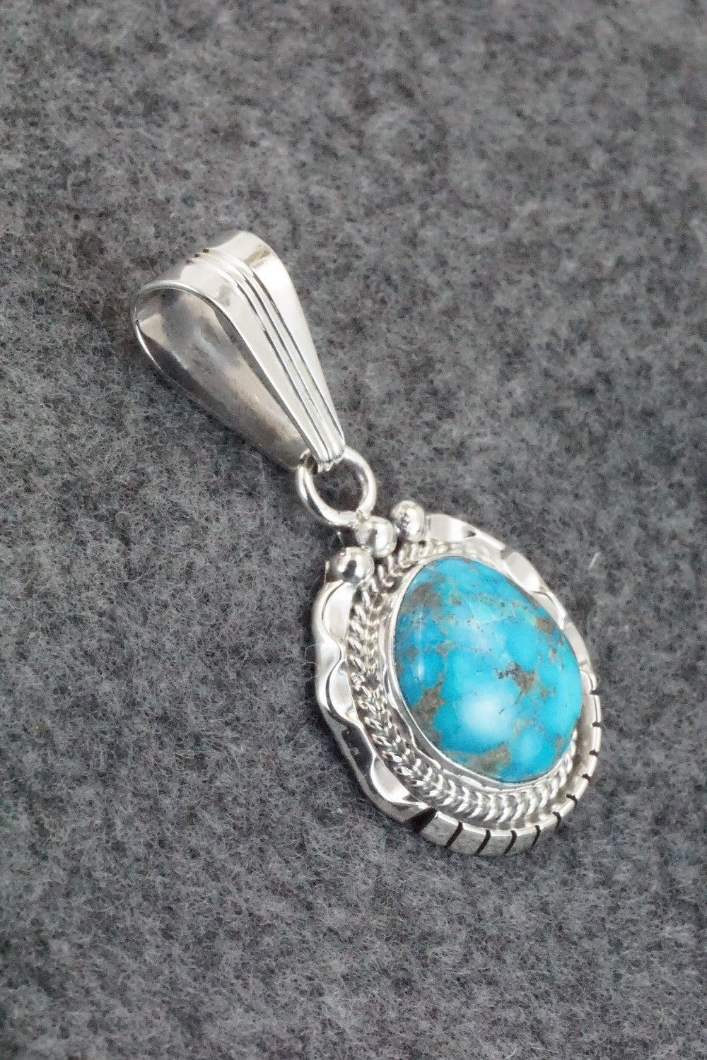 Turquoise & Sterling Silver Pendant - Samuel Yellowhair