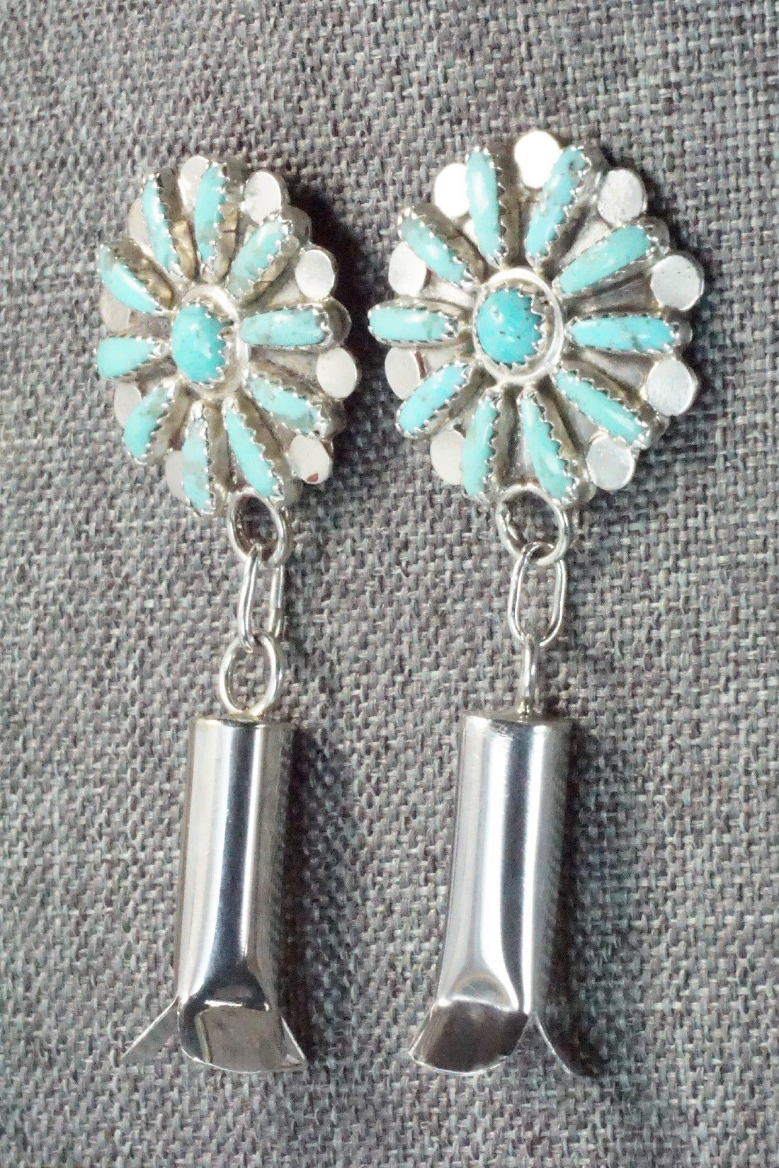 Turquoise & Sterling Silver Earrings - Lavell Byjoe