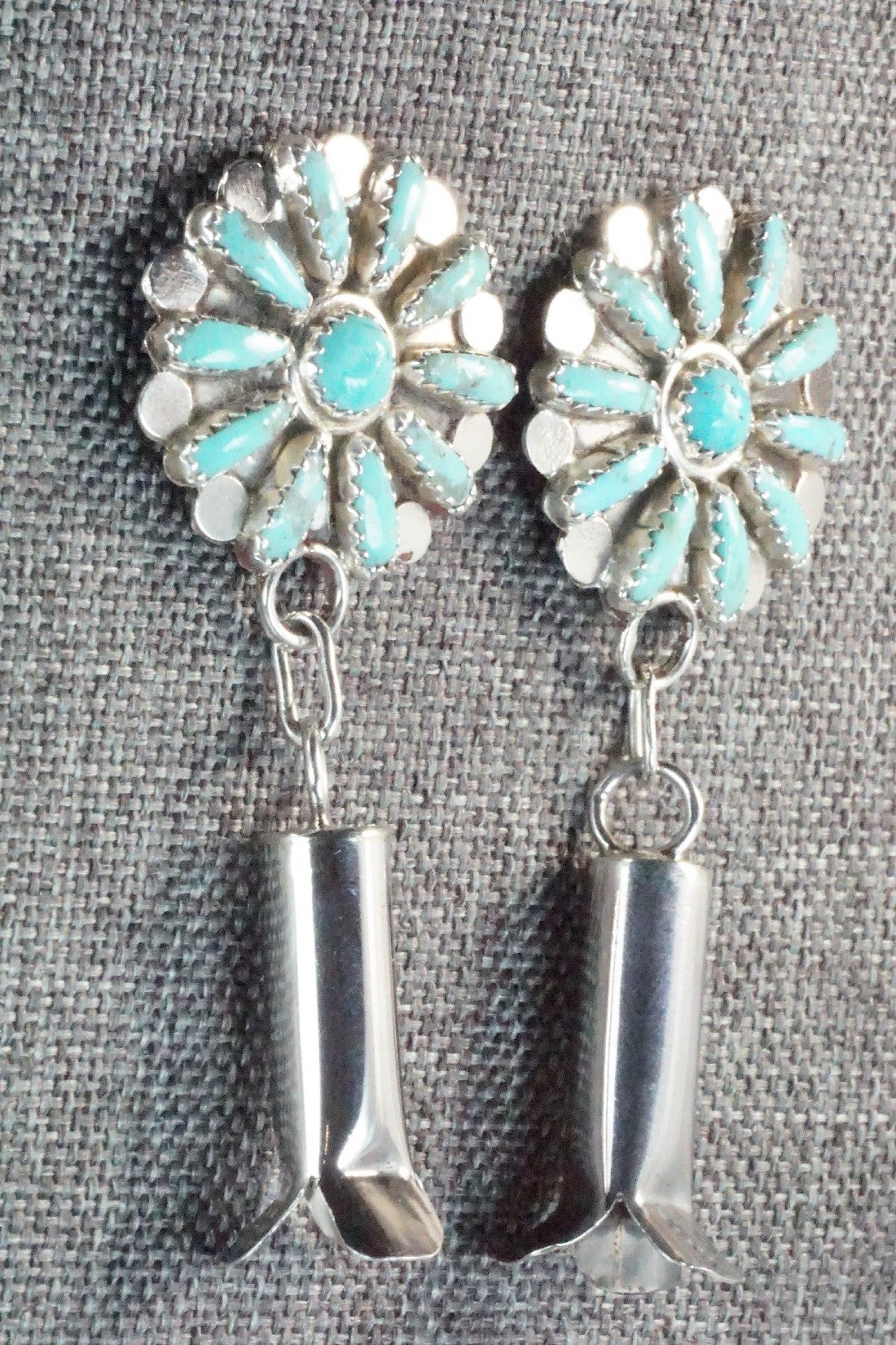 Turquoise & Sterling Silver Earrings - Lavell Byjoe