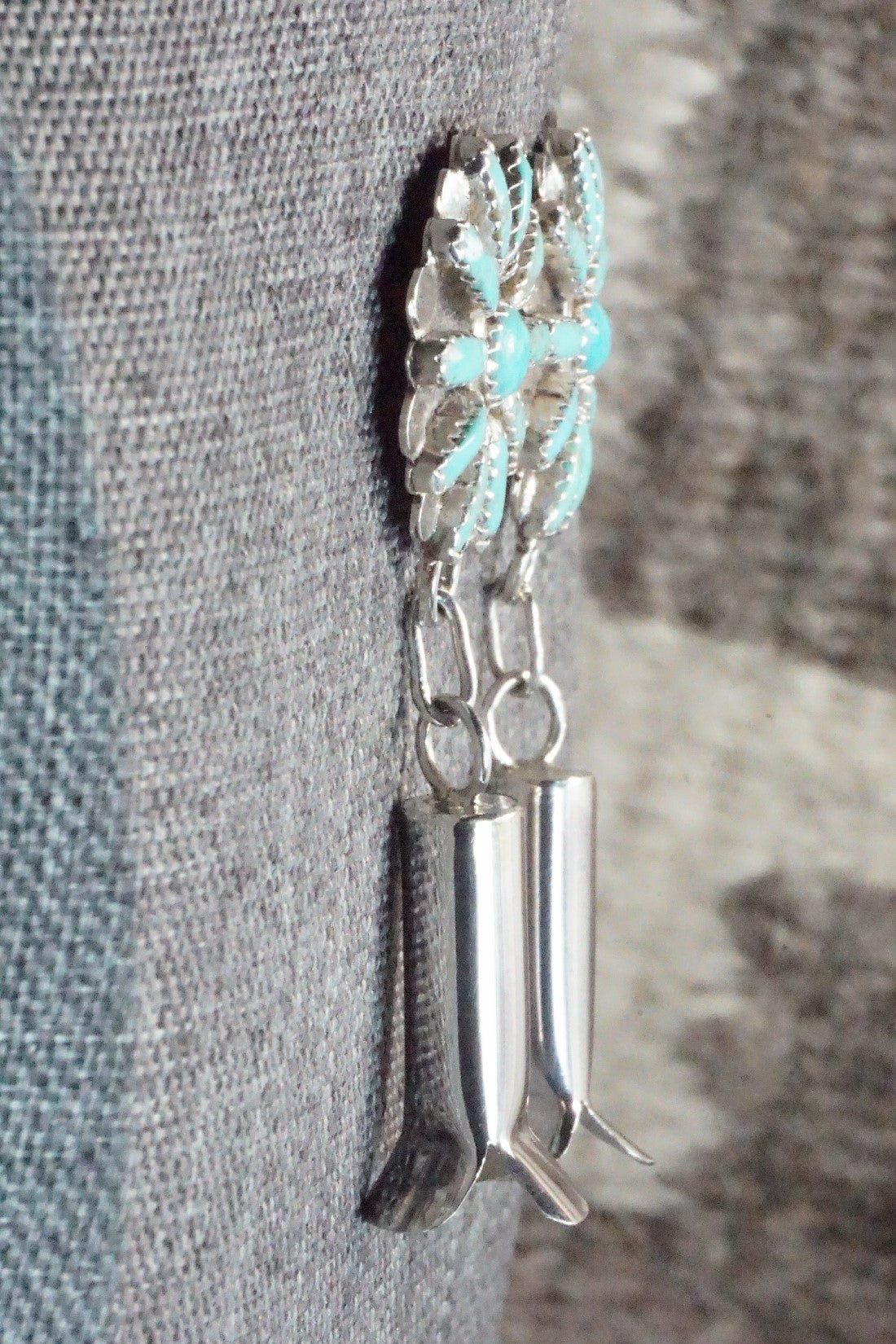 Turquoise & Sterling Silver Earrings - Lavell Byjoe