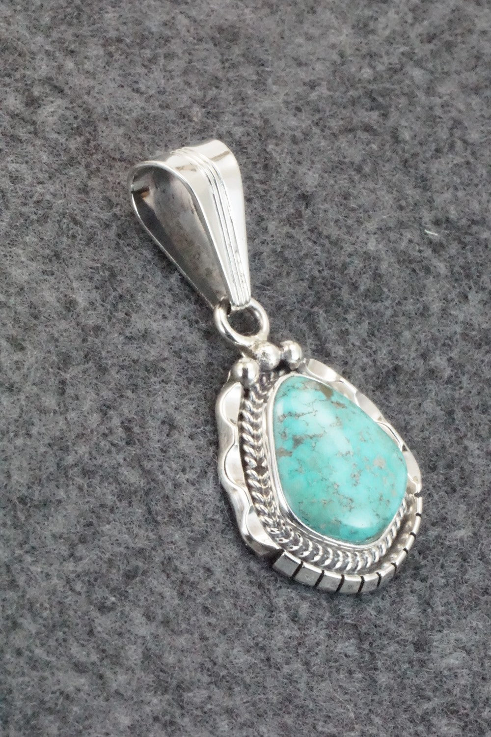 Turquoise & Sterling Silver Pendant - Samuel Yellowhair
