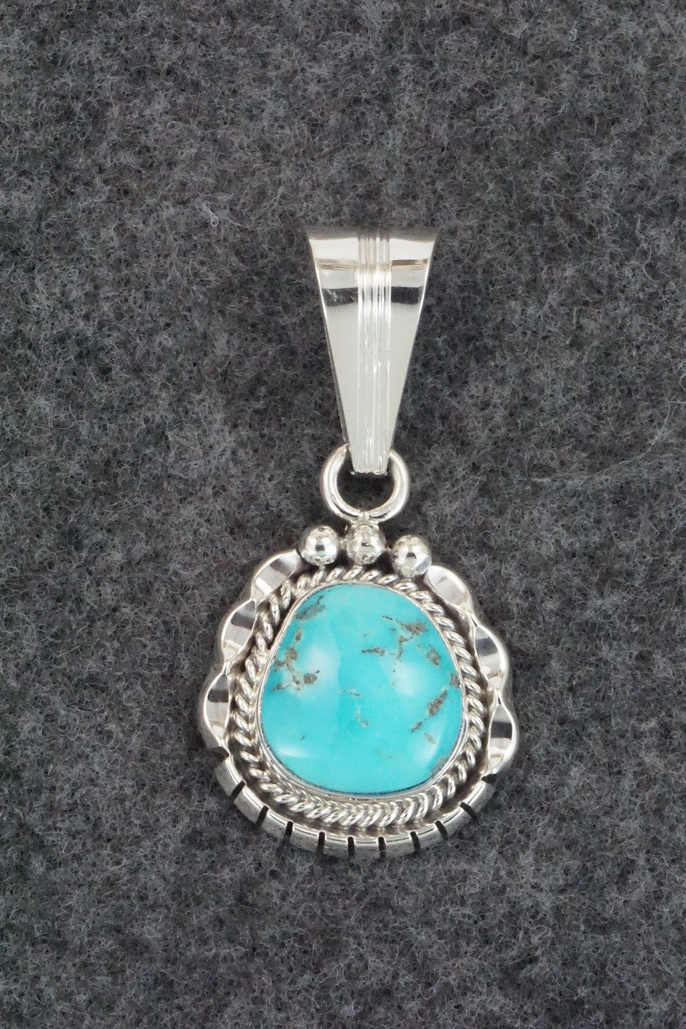 Turquoise & Sterling Silver Pendant - Samuel Yellowhair