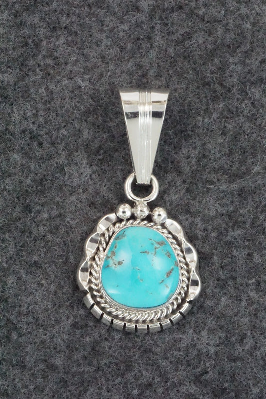 Turquoise & Sterling Silver Pendant - Samuel Yellowhair