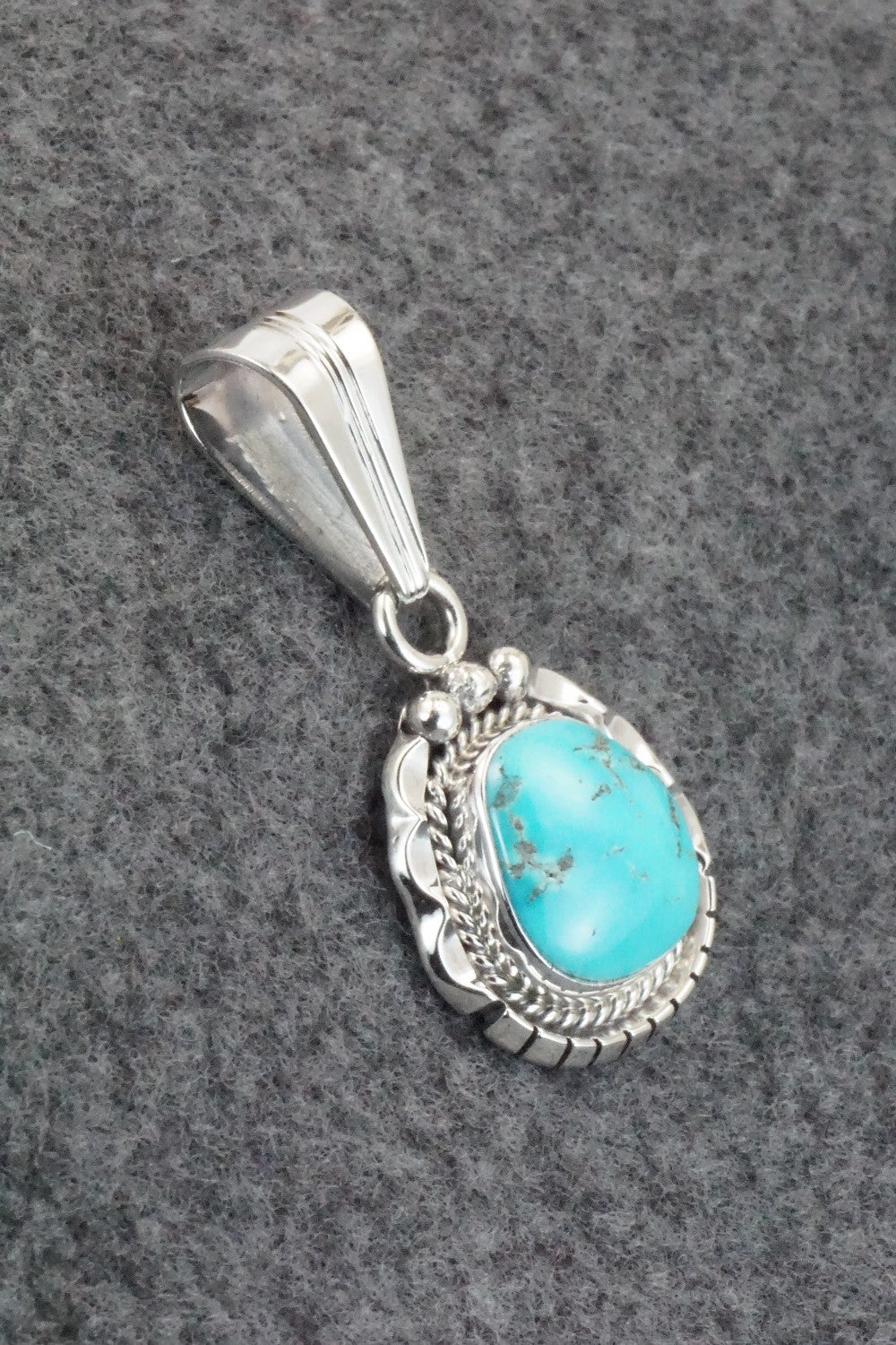 Turquoise & Sterling Silver Pendant - Samuel Yellowhair
