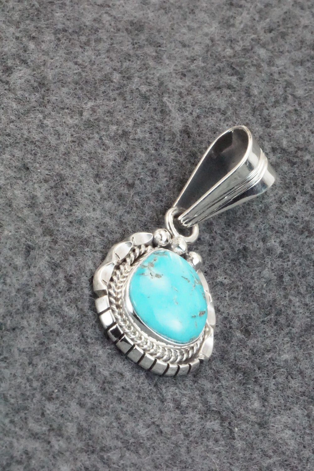 Turquoise & Sterling Silver Pendant - Samuel Yellowhair